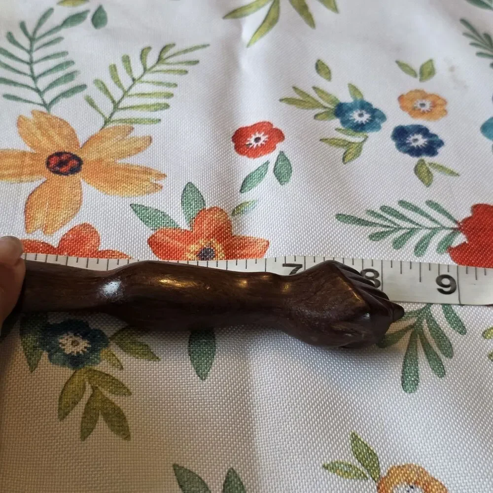 Fig Dulya Sign Letter Opener Hand Carved Rosewood  Vintage 9